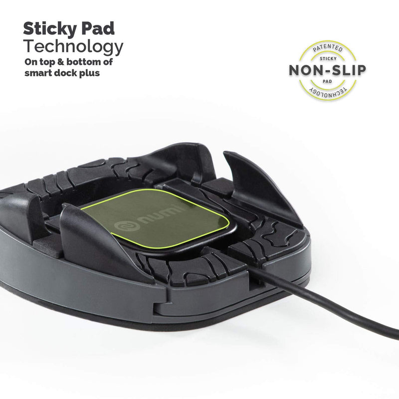 Wireless Charging Smart Dock Plus - Wireless Car Charger and Phone Holder for Car - Qi Wireless Charger Sticks to All Automotive Dashboards – The Ultimate Car Phone Mount (Black)