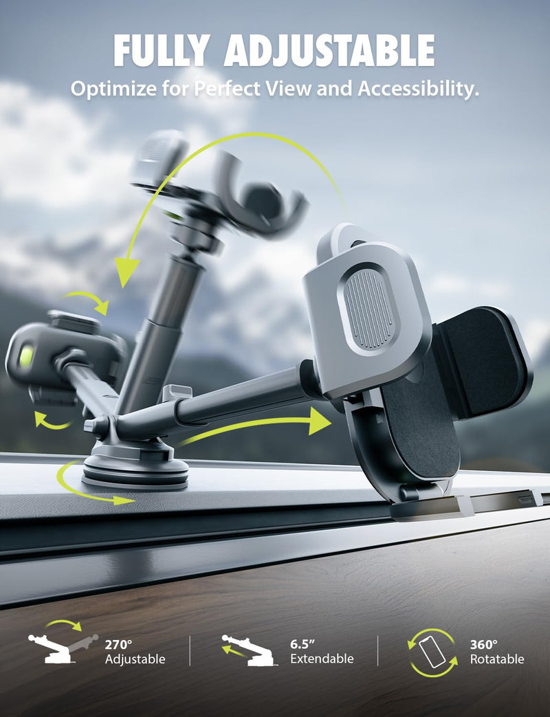 Bracketron TripGrip 2.0 Car Phone Holder, Dash & Window, Suction Cup, 360° | TripGrip 2.0 suction cup car phone mount with one-hand operation and secure mounting for iPhone, Samsung, and GPS devices