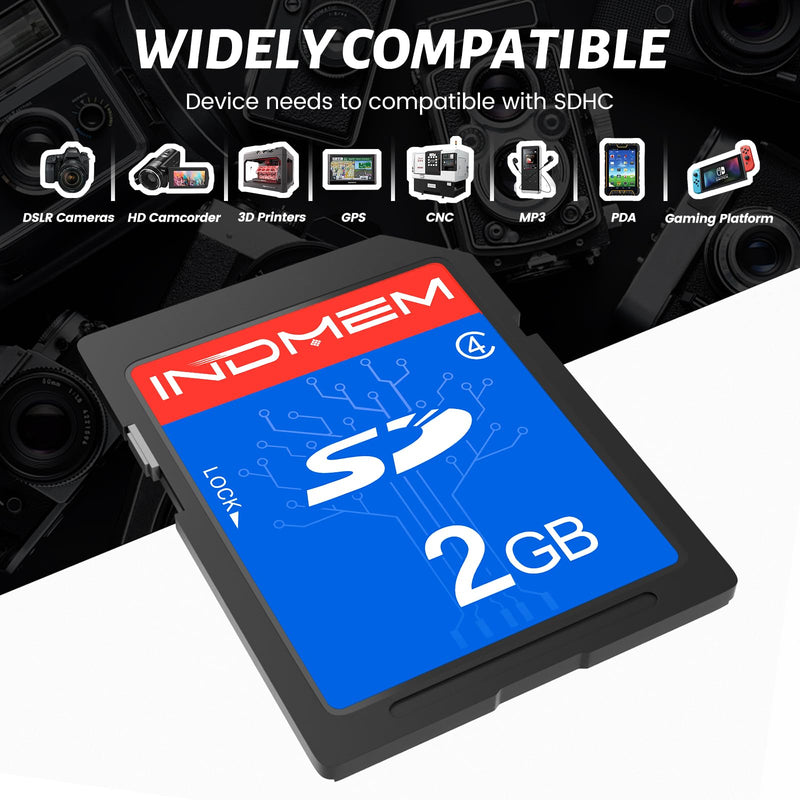 [AUSTRALIA] - INDMEM 2GB SD Card, 8 Packs Class 4 2GB Flash Memory Card MLC Standard Secure Digital Cards Camera Card 2GB(8pcs) 