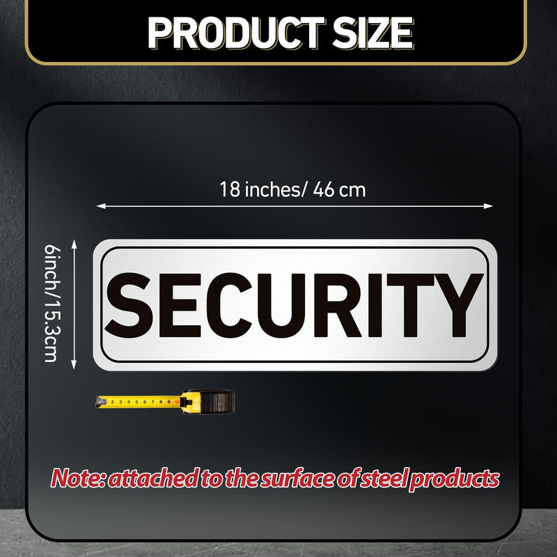 4 Pcs Security Car Magnetic Signs Reflective Security Heavy Duty Signs for Vehicles Magnetic Truck Signs Waterproof Security Officers Magnetic Decals for Patrol(White with Black Border) White with Black Border