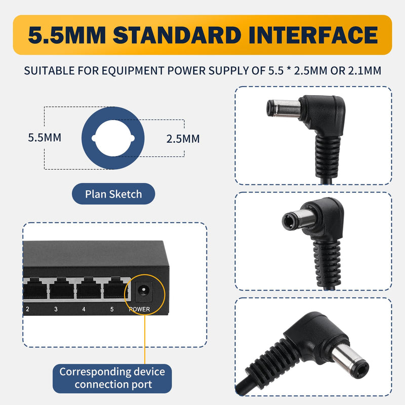 for Polycom Power Cord is Applicable to Polycom VVX 150, 250, 350, 450, 2200-48872-001 and 1465-48871-001, and is Compatible with Polycom VVX Power Adapter.