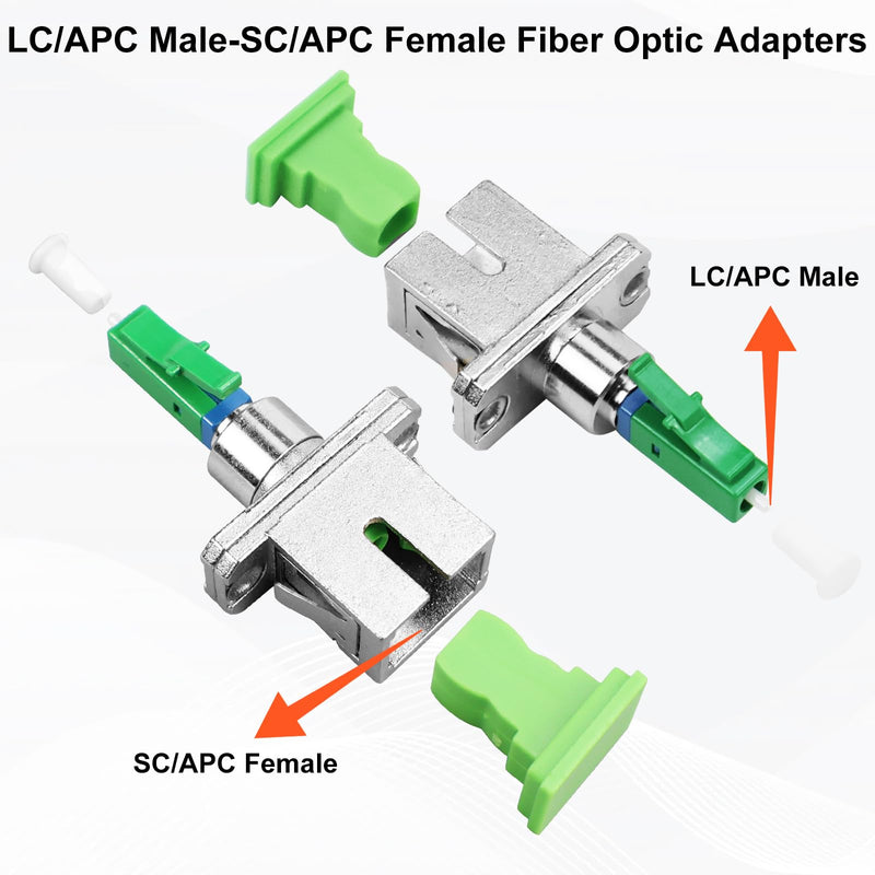 FSWWSF Fibre Optic Adapter SC/APC Female to LC/APC Male Singlemode Pack of 2 LC to SC Adapter for Durable and Fast Fibre Optic Coupling (SC/APC-LC/APC) SC/APC-LC/APC