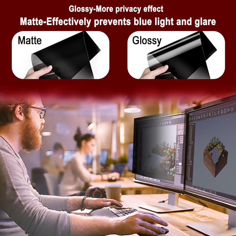 [2-Pack] 22 Inch Computer Privacy Screen Filter (16:10 Aspect Ratio) | Removable, Anti-Glare & Blue Light Filter, Compatible with HP, Dell, LG, ASUS, Acer, Samsung, Lenovo & ViewSonic Monitors 22.0 Inch