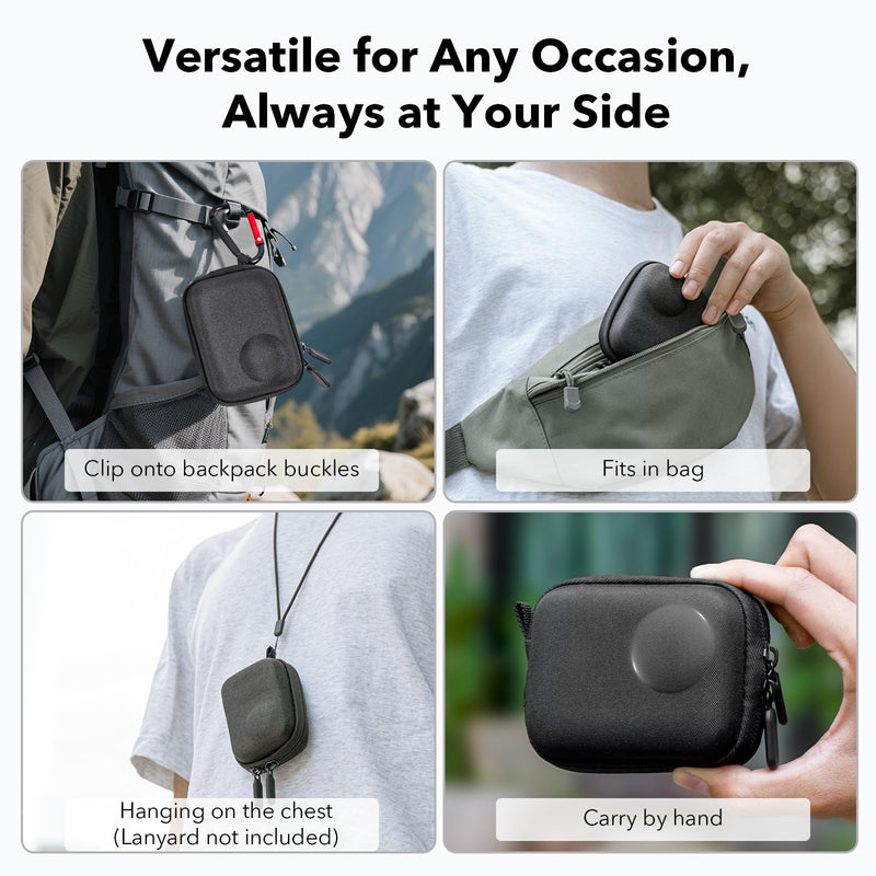 for Insta360 Go Ultra Accessories, Portable Mini Carrying Case Bag, Lens Screen Protectors (4 Pack) and Rubber Lens Cap Cover for Insta 360 Go Ultra Accessories