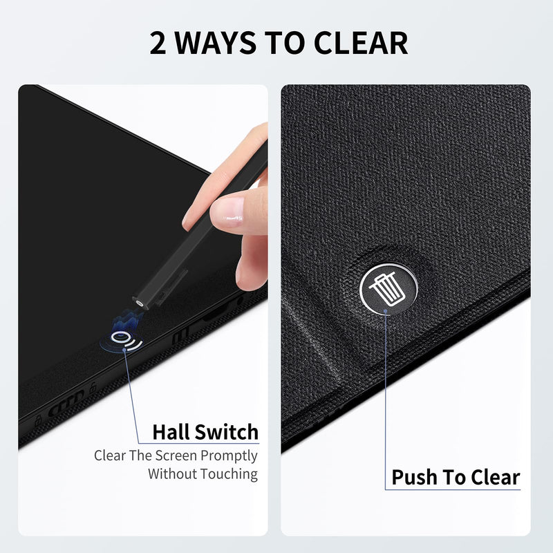 LCD Writing Tablet for Adults: 11.5 inch Full Screen with PU Leather Case | Drawing Tablet Reusable Erasable Digital Notepad with Hall Switch and Tablet Case for Gift Birthday