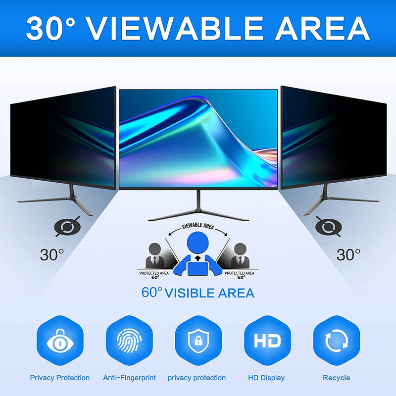 ZOEGAA 22 inch Computer Privacy Screen Filter, Compatible 16:10 Widescreen Monitor，Removable Privacy Screen Filter with Anti-Glare & Anti-Blue 22“Widescreen(16:10) black