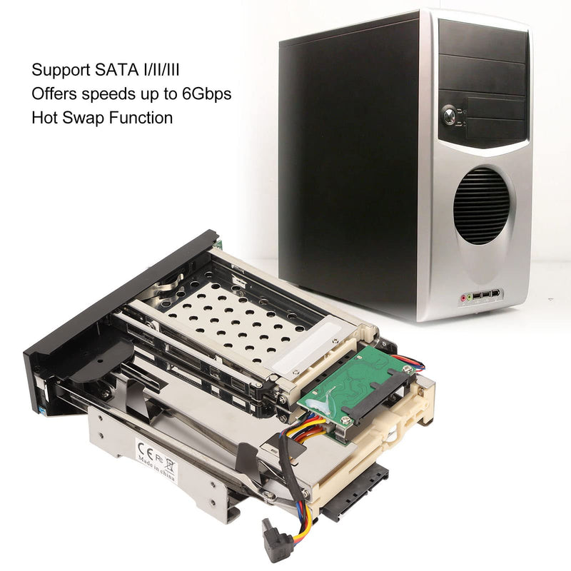 Mobile Rack Cage for 2.5" SSD & HDD, Bay SATA III HDD SSD Enclosure Backplane - Tray Less