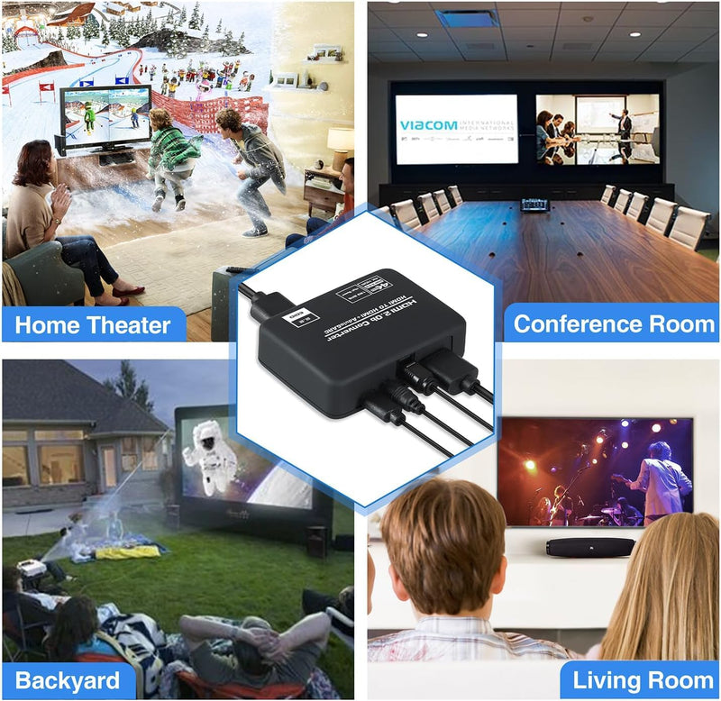 [AUSTRALIA] - 4K@60Hz HDMI 2.0b Audio Extractor Converter Adapter Splitter, HDMI ARC + Optical Toslink SPDIF + 3.5mm Stereo Audio Out, Support HDCP2.2 Digital PCM DTS 5.1, (Optical/HDMI Cables Included) 