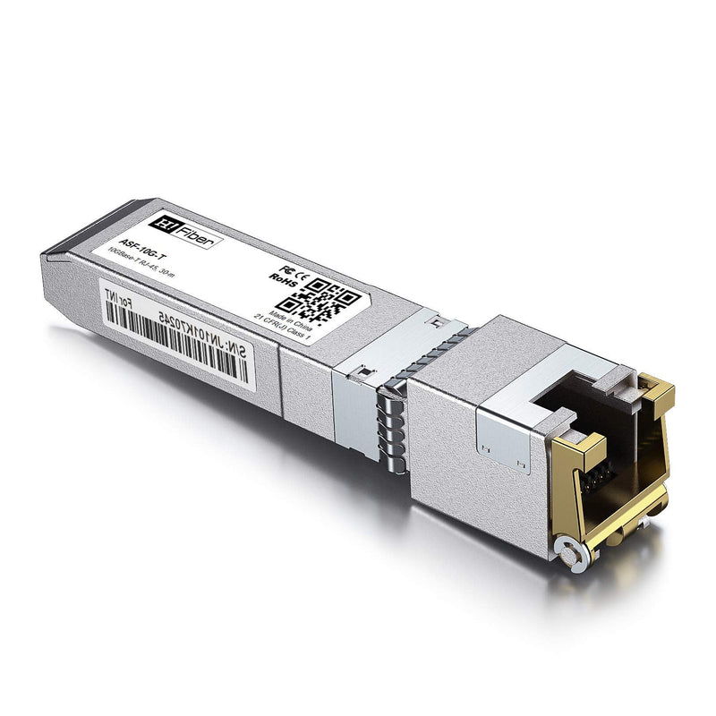 H!Fiber 10Gb SFP+ to RJ45 Module, 10Gbase-T Ethernet SFP+ Copper Transceiver for Juniper Networks EX-SFP-10GE-T, MikroTik, Ubiquiti, Unifi, Netgear, QNAP, D-Link and More, Cat6a/Cat7,30m (98ft) 1 Pack