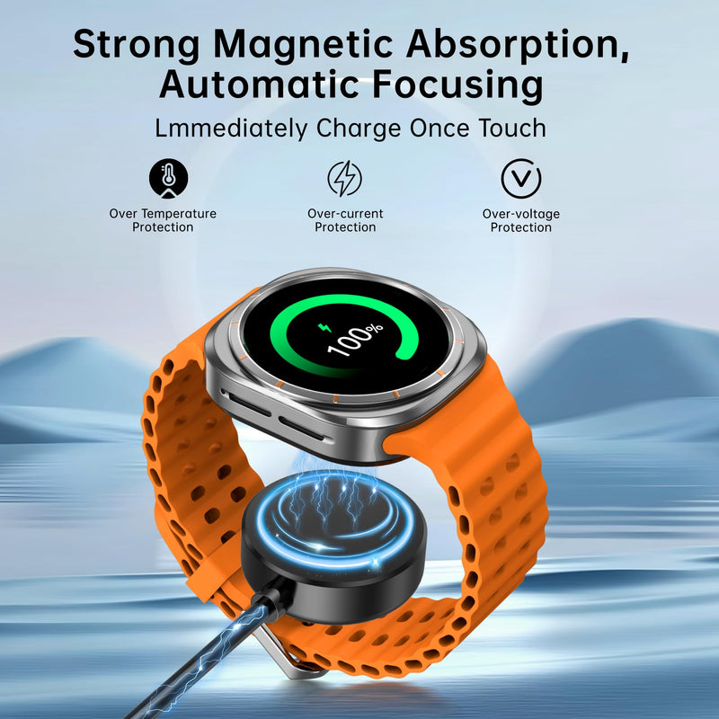 for Samsung Watch Charger Fast Charging Compatible with Galaxy Watch 7/Ultra/6/6 Classic/5 Pro/5/4 /4 classic/3/Active2/1