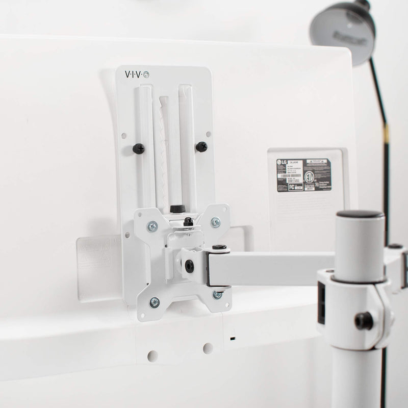VIVO Height Adjustable VESA Adapter for Single 13 to 27 inch Monitor, Accessory Bracket Kit for Individual Screen, White, STAND-VAD3W
