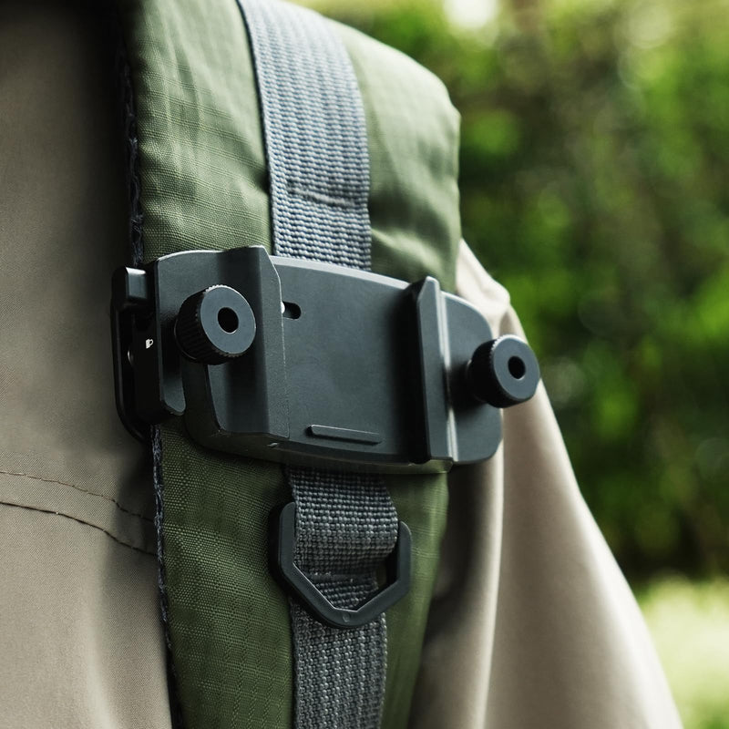 APEXEL Binoculars Backpack Clip with 38mm Quick Release Plate, Attaches to Straps and Belts, CNC Aluminum Binocular Carrying System with 1/4" Screw for Tripod, Binoculars Accessories Also for Cameras. Clip & Straps
