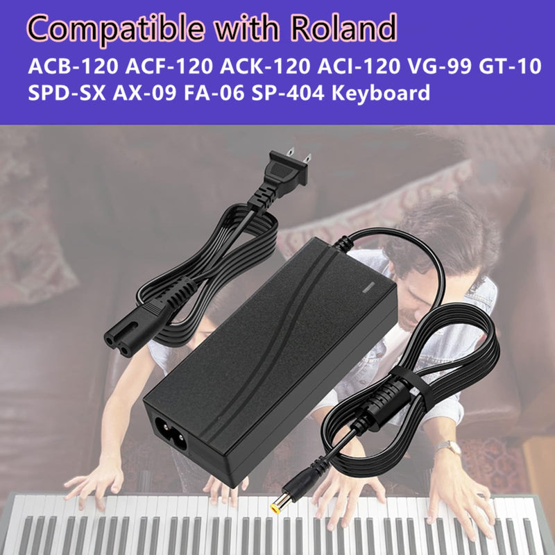 9VAC/DC Power Adapter-Charger Power Cord Fits for Roland Electronic Keyboard PSB-120 PSB-1U Compatible with Roland ACB-120 ACF-120 ACK-120 ACI-120 VG-99 GT-10 SPD-SX AX-09 FA-06 SP-404 Keyboard