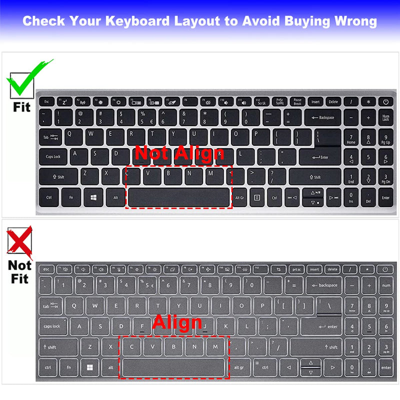 Keyboard Cover for 15.6 Acer Aspire 5 Slim Laptop A515-46 A515-45/45G A515-56/56T/56G A515-55/55G/55T A515-54/54G A515-53/53G/53K A515-52 A515-45/45G, Acer Swift 3 SF315-52/51 Hotblue