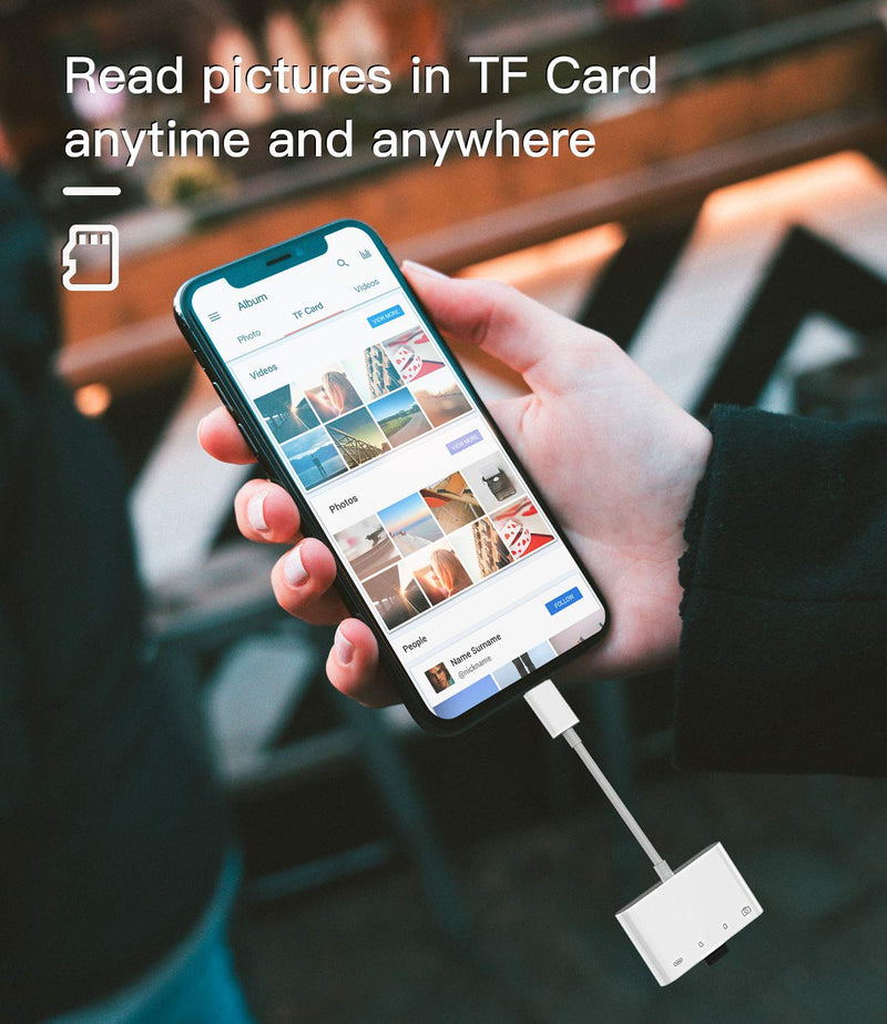Camera Micro SD TF Memory Card Reader Lightning Male to USB3.0 Female Adapter OTG Cable for Apple iPhone 11 12 Mini max pro xs xr x se2 7 8plus Ipad air A Connector Flash Stick Drive Splitter