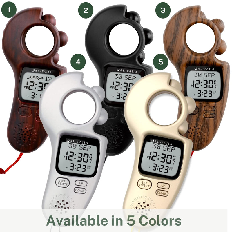 Islamic Prayer Time and Athan Sound Reminder Digital Tasbih Counter, Full Azan Clock for USA and Worldwide, Portable Silver
