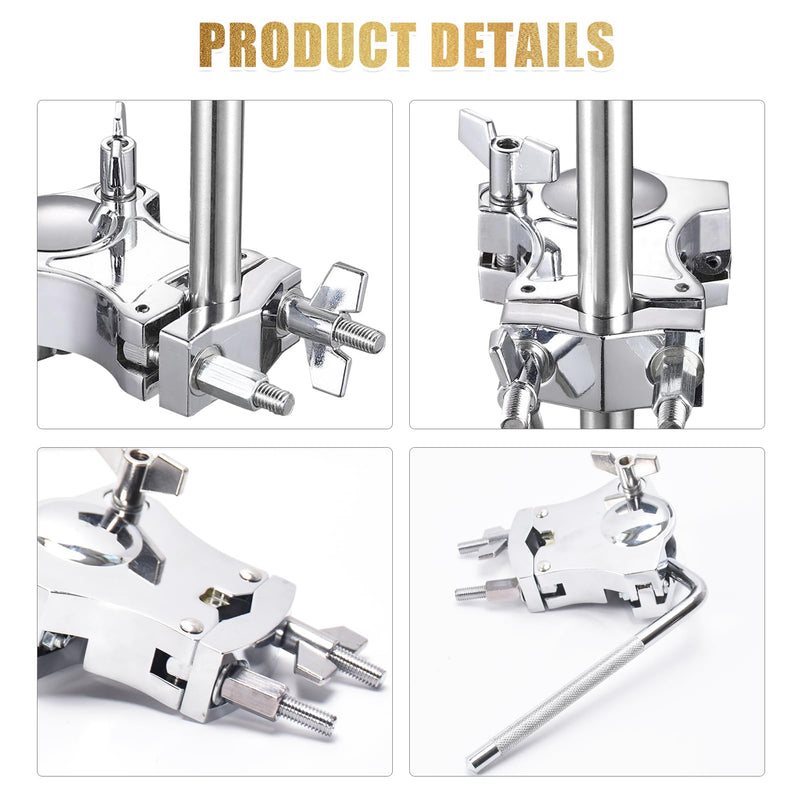 [AUSTRALIA] - L-Rod Cowbells Cymbal Clamp, Heavy-Duty Cowbell Mount Percussion Holder Extension Arm Clip, 360°Rotation Universal Mount for Cowbells, Jam Blocks & Handheld Percussion Instrument Accessories L-Rod Clamp 