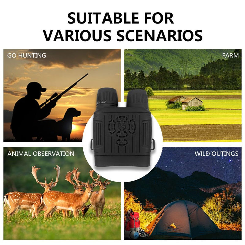 2.7K Night Vision Goggles, 36MP Digital Night Vision Binoculars with 10X Digital Zoom, 850nm IR Illuminator, 3” TFT Screen, Rechargeable Night Vision Scope Supports 128GB Card
