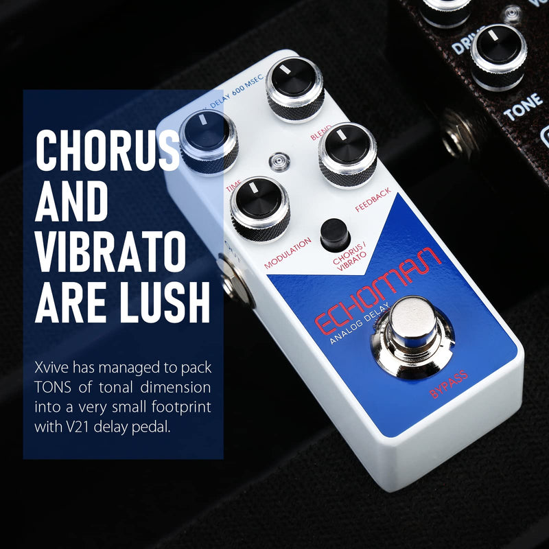 Xvive V21 Guitar Effect Pedal Echoman Vintage Pure Analog Delay TRUE BYPASS V21 Delay
