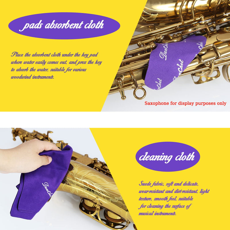 [AUSTRALIA] - Saxophone Cleaning Kit, Alto Saxophone Maintenance Cleaning Kit with Key Oil, Cork Grease, Cotton Swabs, Cleaning Cloth, Thumb Rest, Mouthpiece Brush, Etc. 