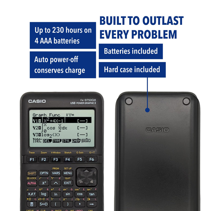 Casio fx-9750GIII Graphing Calculator, Python Programming, Black | Natural textbook display with Python programming; ideal for exams, STEM & advanced math