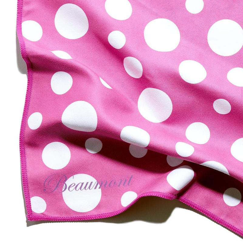 Beaumont Pink Polka Dot Musical Polishing & Cleaning Patterned Instruments Trumpet Clarinet Sax Flute Recycled Microfibre Cleaning Cloth Brass Silver 40 x 30 cm (BFC4030-PP)