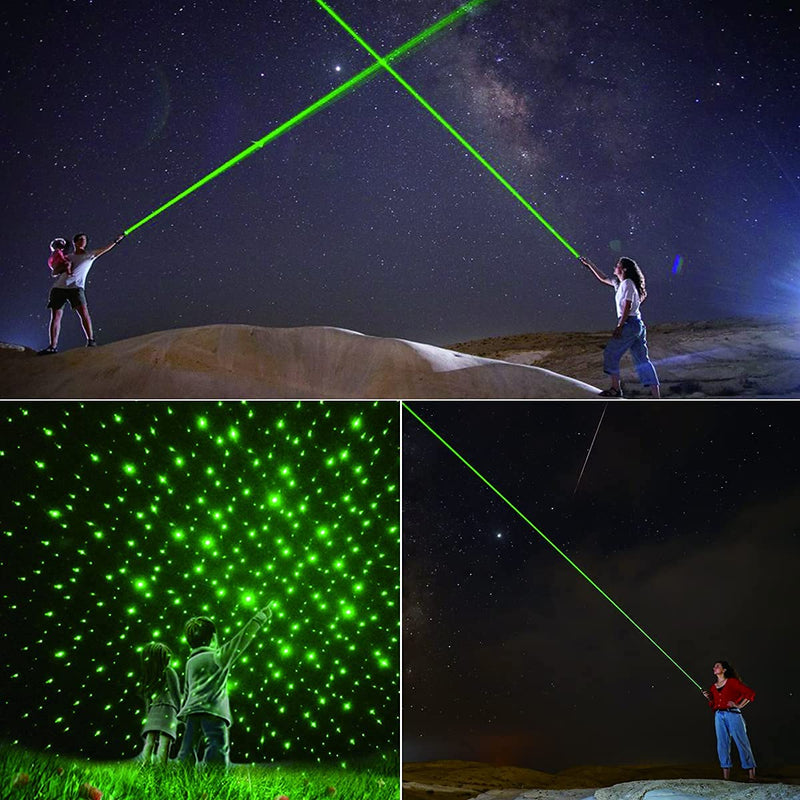 [AUSTRALIA] - Green Laser Pointer, Long-Range high-Power Laser Pointer, Adjustable Mode, 2000 Meters Handheld Laser Pointer, Suitable for Camping, Hiking, Emergency, USB Charging 
