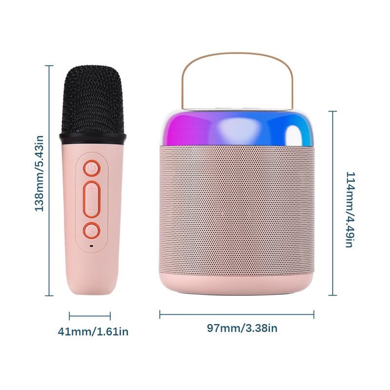 Karaoke Machine for Kids Adults, Mini Karaoke Machine BT Speaker with 2 Microphones, Rechargeable Voice Box Handheld Mic Karaoke Mic Speaker for Home Party KTV Singing