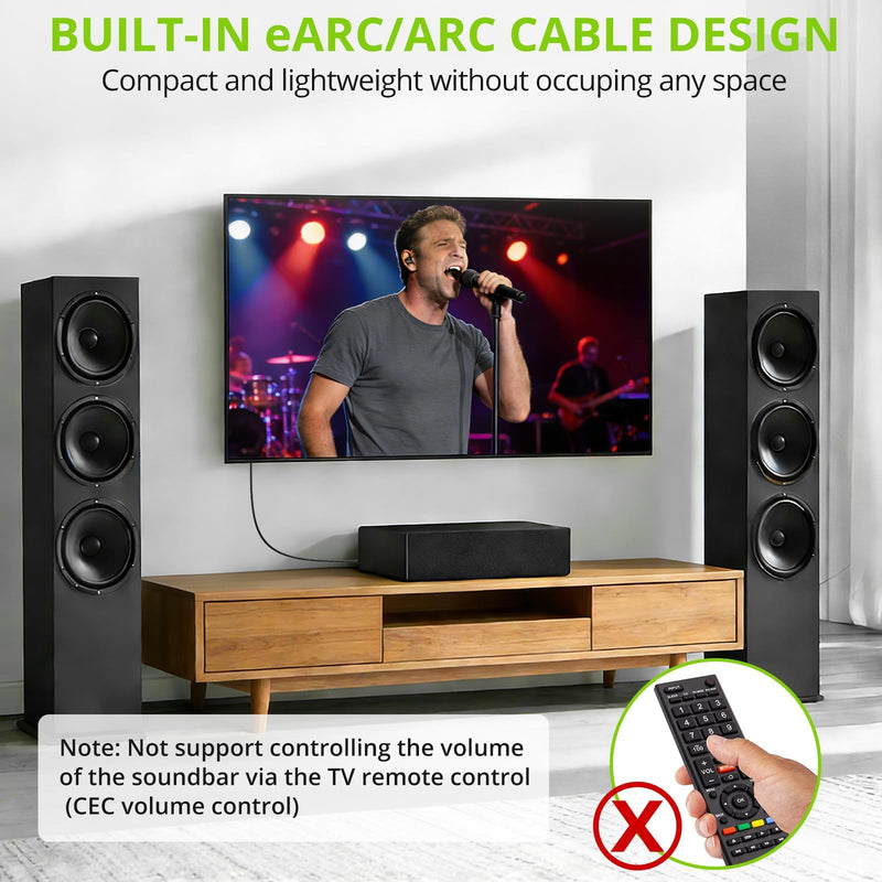 LiNKFOR eARC/ARC to Optical Audio Extractor Cable (1.5M/5ft), All-in-One HDMI ARC to TOSLINK Adapter, Supports 192KHz/24bit, DTS 5.1, Dolby Digital, Plug and Play for TV to Soundbar, Home Theater