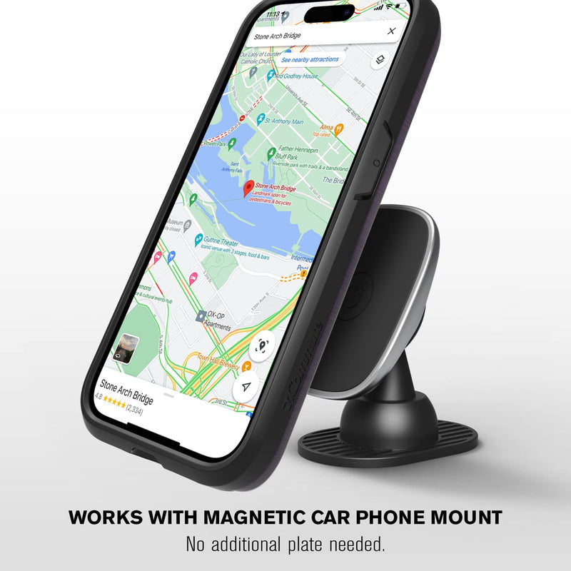 VENA vCommute Wallet Case Compatible with Apple iPhone 14 Pro Max (6.7"), (Military Grade Drop Protection) Flip Leather Cover Card Slot Holder with Kickstand - Deep Purple/Black