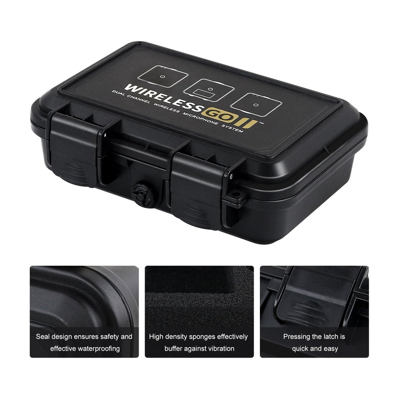 [AUSTRALIA] - Liyirui Microphone Case, Wireless Lavalier Microphone Storage Case with Foam,Portable Case for Wireless GO II Dual Channel Compact Digital Wireless Microphone,Waterproof Safety Box,Compact 