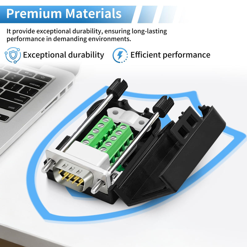 12PCS 9 Pin RS232 Breakout Board Kit 9 Pin Male Breakout Connector RS 232 | RS232 Break Out Board With Case Solderless RS232 D-SUB Connector D-SUB to 9-pin Port Adapter with Nuts Screws Bolts Tail Pipe