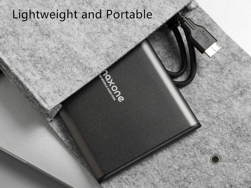 Maxone 500GB Ultra Slim Portable External Hard Drive HDD USB 3.0 Compatible with PC, Laptop, Charcoal Grey | with PC, Laptop, Charcoal Grey