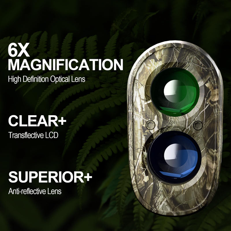 [AUSTRALIA] - Hunting Rangefinder 765/1093Y Laser Range Finder 6X Magnification, Distance/Angle/Speed Measure, Flagpole Locking Vibration Scan Compact Rangefinders Device for Golf, Hunting, Shooting & Hiking a. 765Y Camo 