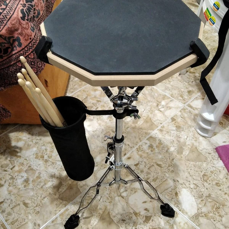 [AUSTRALIA] - Drumstick Container Bag, Drum Stick Holder Drumstick Nylon Bag for Drum Set Clamp on Stick Holder Bag Container(black) black 
