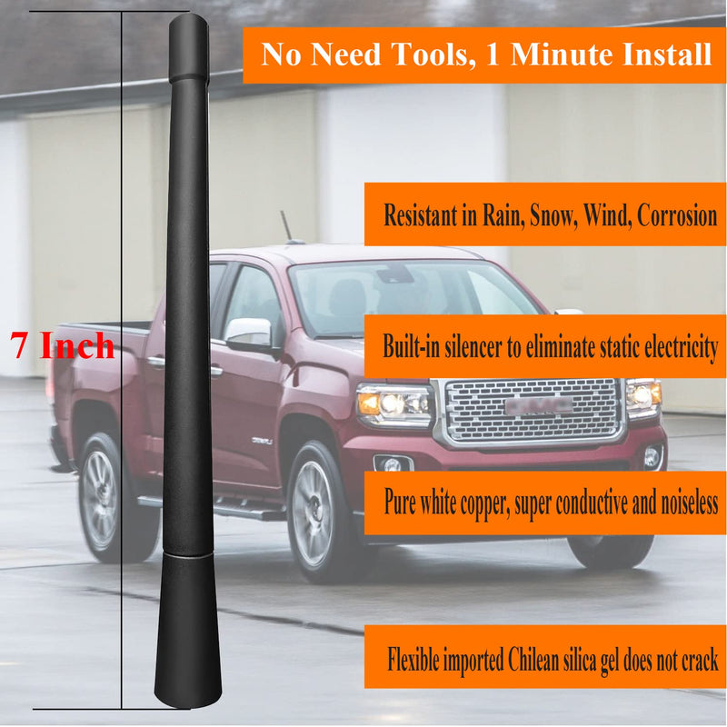 [AUSTRALIA] - 7 Inch Antenna Replacement for GMC Canyon (2015-2022), GMC Canyon Antenna, Flexible Rubber Antenna Mast 