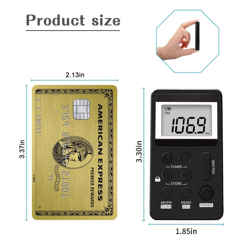 [AUSTRALIA] - Personal AM/FM Pocket Radio Portable VR-robot, Mini Digital Tuning Radio, with Rechargeable Battery, Earphone, Lock Screen for Walk/Jogging/Gym/Camping 