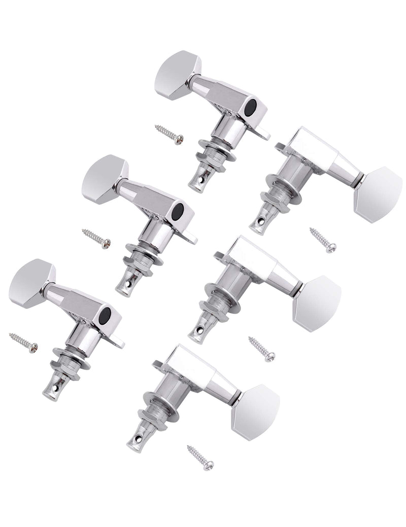 Holmer Sealed String Tuning Pegs Tuning Machines Grover Machine Heads Tuners Tuning Keys 3 Left 3 Right for Acoustic Guitar or Electric Guitar Chrome.