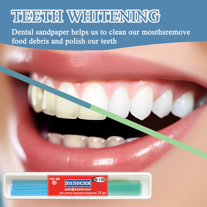 Pack of 50 Teeth Sandpaper, Tooth Sandpaper, Teeth Sandpaper for Spaces, for Quick and Effective Teeth Grinding and Deep Cleaning Oral Hygiene, with 4 Interdental Brushes