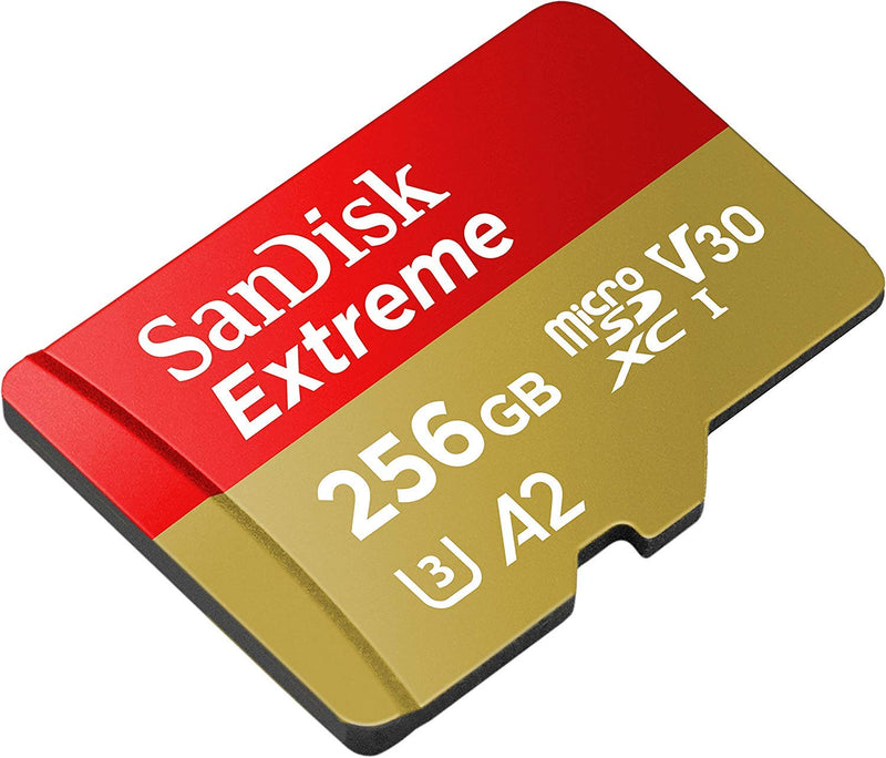 SanDisk MicroSD Extreme UHS-I Class 10 256GB Memory Card SDSQXAV-256G-GN6MN | Works with DJI Osmo Action 6, Pocket 3, Pocket 2, Osmo Nano Bundle with 1 Everything But Stromboli MicroSD & SD Card Reader