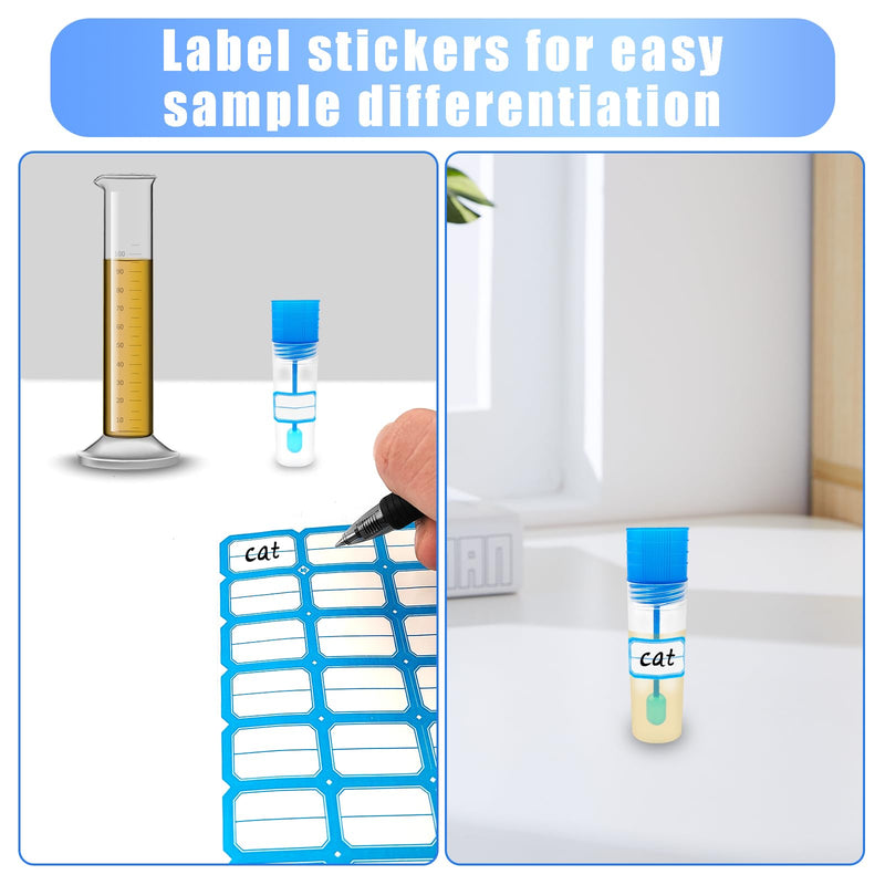 Pack of 28 Chair Sample Tubes, Sample Tube with Spoon, 20 ml Faecal Sample Tube, Dog Chair Catcher for Chair Sample, Sample Tube with Label Sticker for Pets for Testing