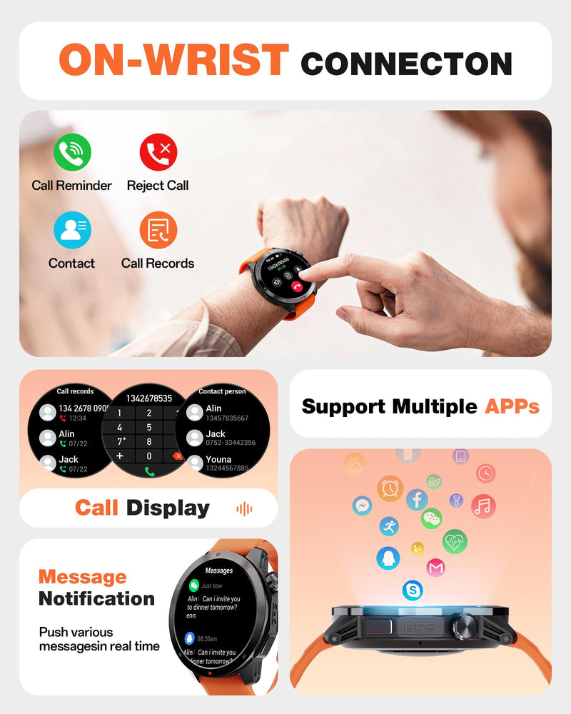 AOLON NaviR3 GPS Smart Watch for Men | 1.43" AMOLED, 30M Waterproof, Call Gray