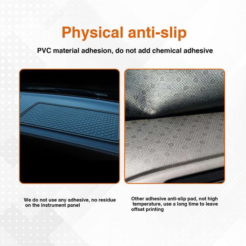 1 PC Car Dashboard Non Slip Mat, 11.8In x 5.7In Anti-Slip Phone Hold Dashboard Sticky Pad for Radar Detector, Cell Phone, Keys, Glass, Mirrors, Metal (Black) No Diamond