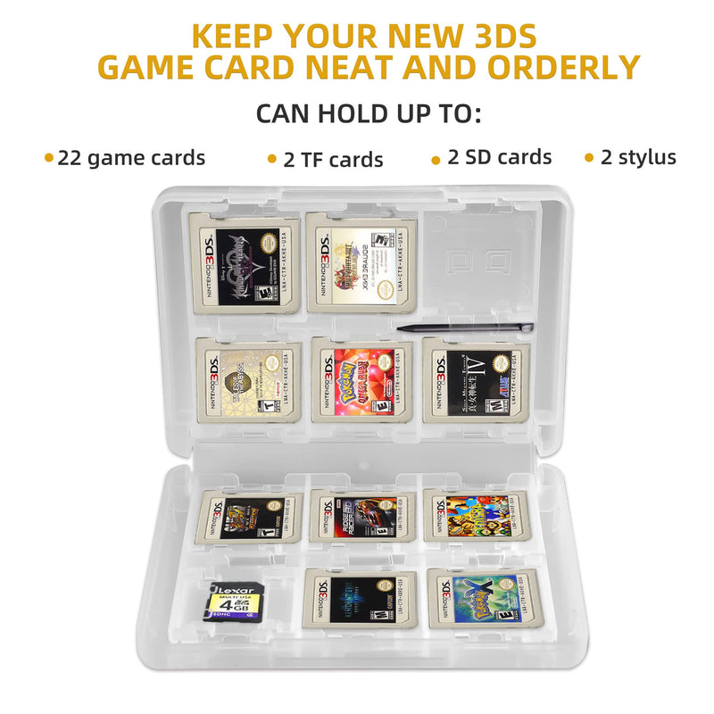 3DS Game Holder Card Case, 28-in-1 Game Holder Card Case Compatible with Nintendo NEW 3DS / NEW 3DS XL / 3DS / 3DS XL / DSi / DSi XL / DS / NEW 2DS /NEW 2DS XL / 2DS/ 2DS XL Catridge Storage Box White