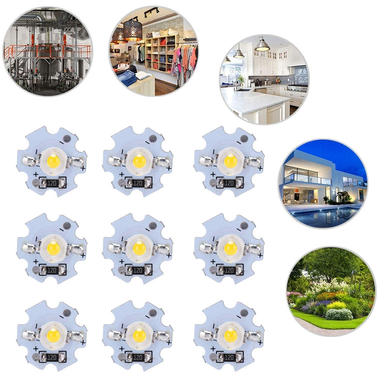 [AUSTRALIA] - Dioche LED Chip, Pack of 25 0.5W 5V High Performance LED Lamp Beads with Aluminium Plate for Flashlights, DIY Adjustment Lights, Headlights and Spotlights 