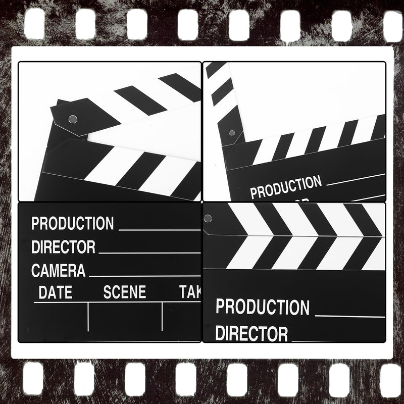 BigOtters 7PCS Movie Film Clap Boards, 7.9" x 7.1" Hollywood Clapper Board Cardboard Film Movie Clapboard Accessory with Black & White