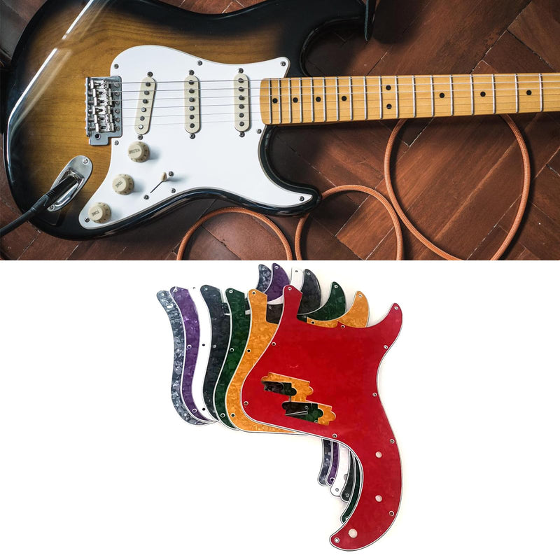 11 Hole Bass Pickguard Electric Bass Scratch Plate 4 String Bass Pickguard for Standard Bass Red