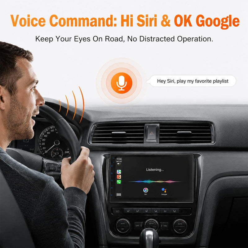 Haudio 7 Inch Double Din Car Stereo with Wireless Apple CarPlay & Android Auto, Android 13 Car Radio 2GB+32GB, GPS Navigation, Bluetooth, WiFi, Backup Camera, FM/RDS, Universal Double DIN Head Unit 7-inch 2+32G (with camera)