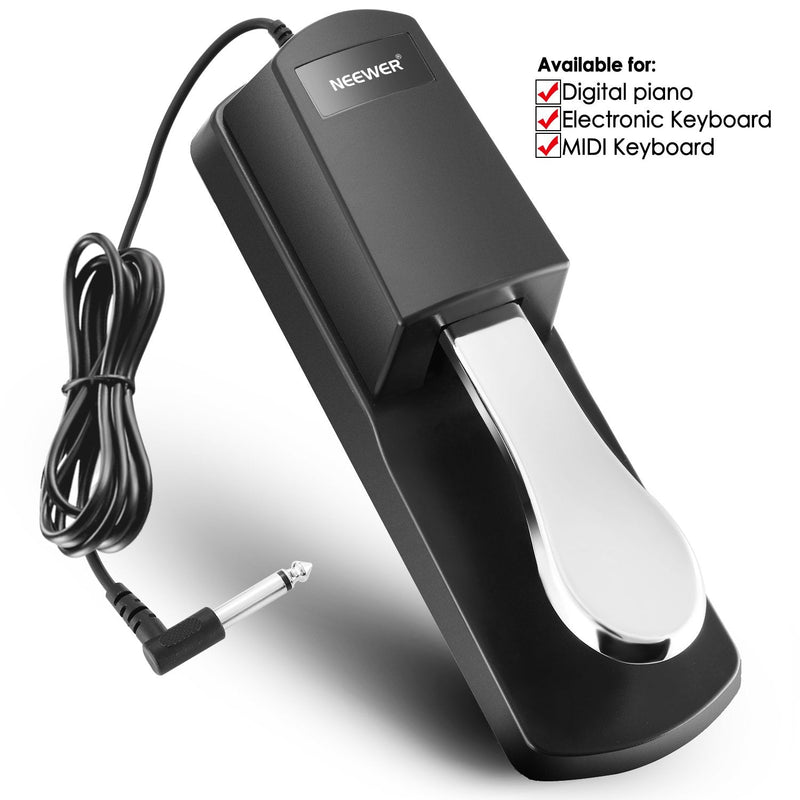 Neewer® Universal Piano-style Sustain Foot Pedal with Polarity Switch Design Compatible with Any Electronic Keyboard with 1/4 Input Jack Black