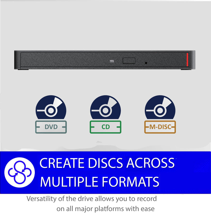 BUFFALO MediaStation 8X Portable DVD Writer with M-DISC Support USB 3.2